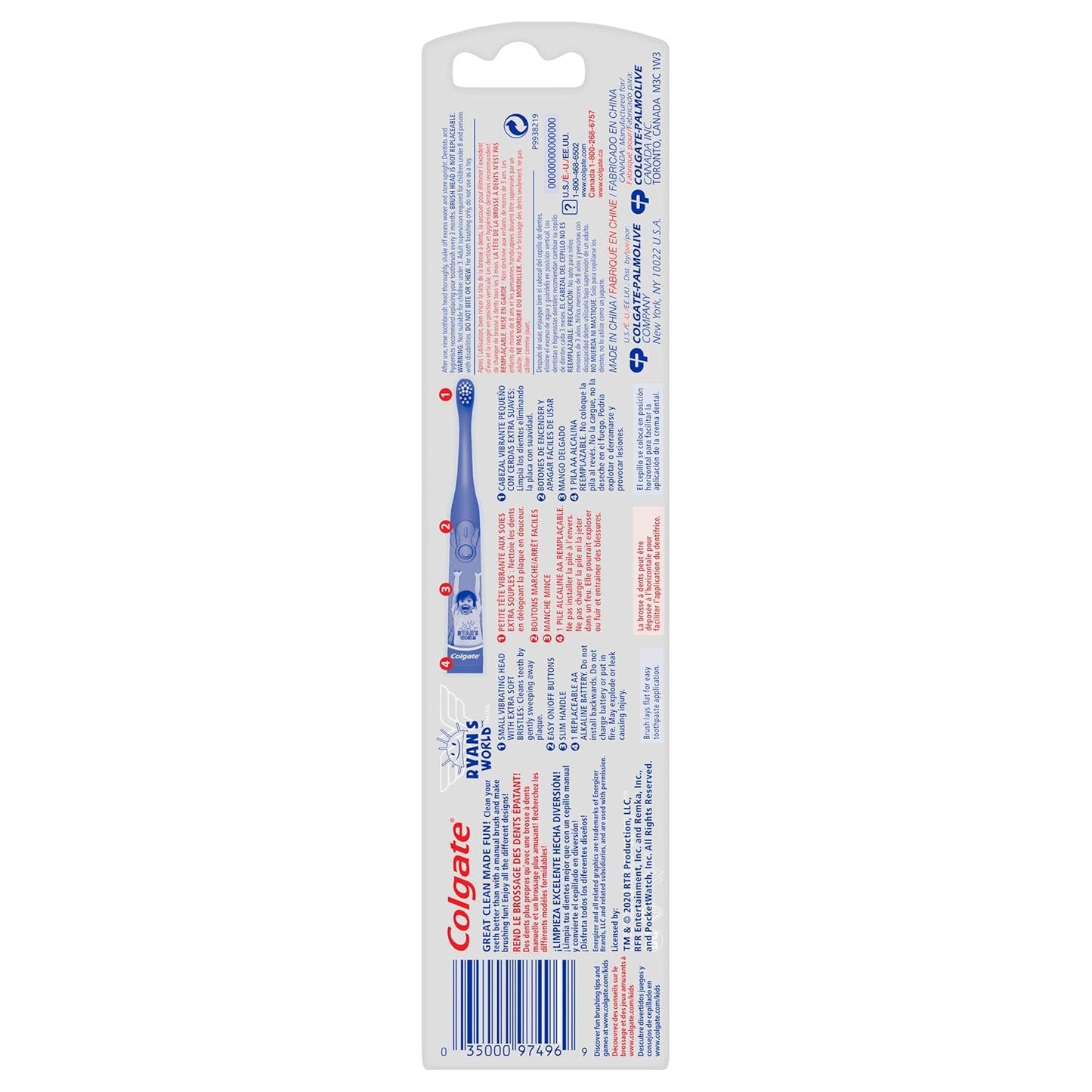 Kids Battery Powered Toothbrush, Ryan'S World, Extra Soft Bristles, 1 Pack