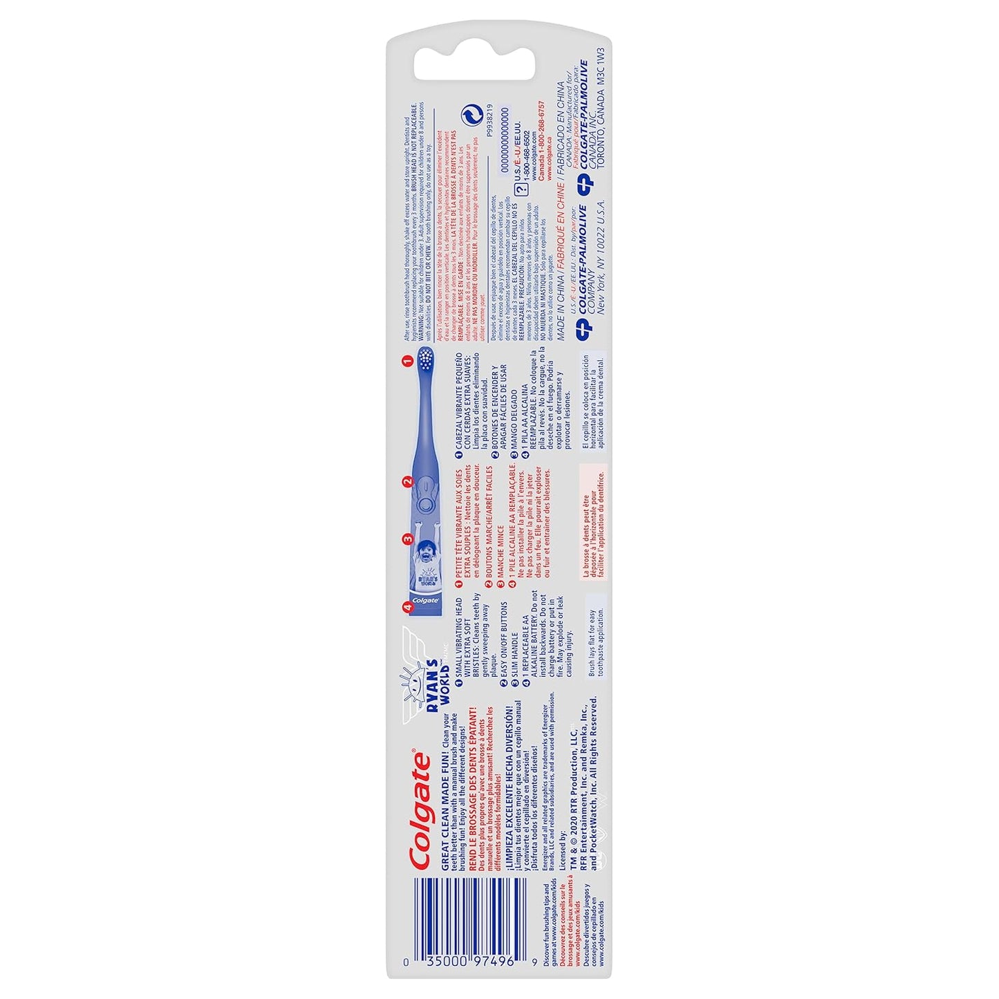 Kids Battery Powered Toothbrush, Ryan'S World, Extra Soft Bristles, 1 Pack